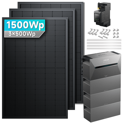 Anker SOLIX Solarbank 3 E2700 Pro Balkonkraftwerk speicher mit 500Wp Solarmodul und MC4 Solarkabel Set