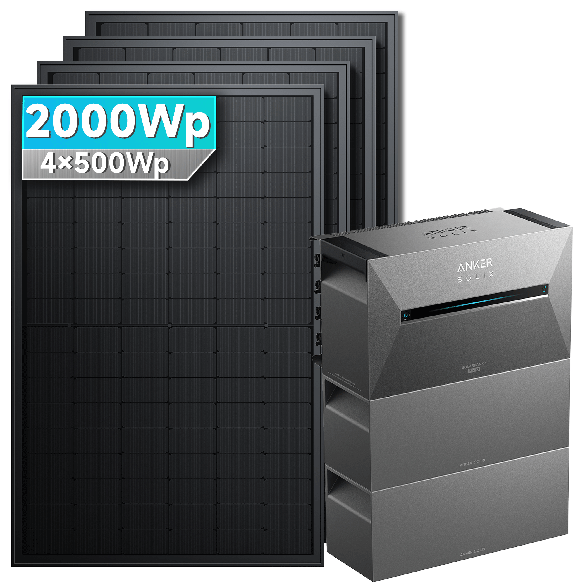 Anker SOLIX Solarbank 3 E2700 Pro Balkonkraftwerk Speicher mit 500Wp Solarmodul Basic-Set