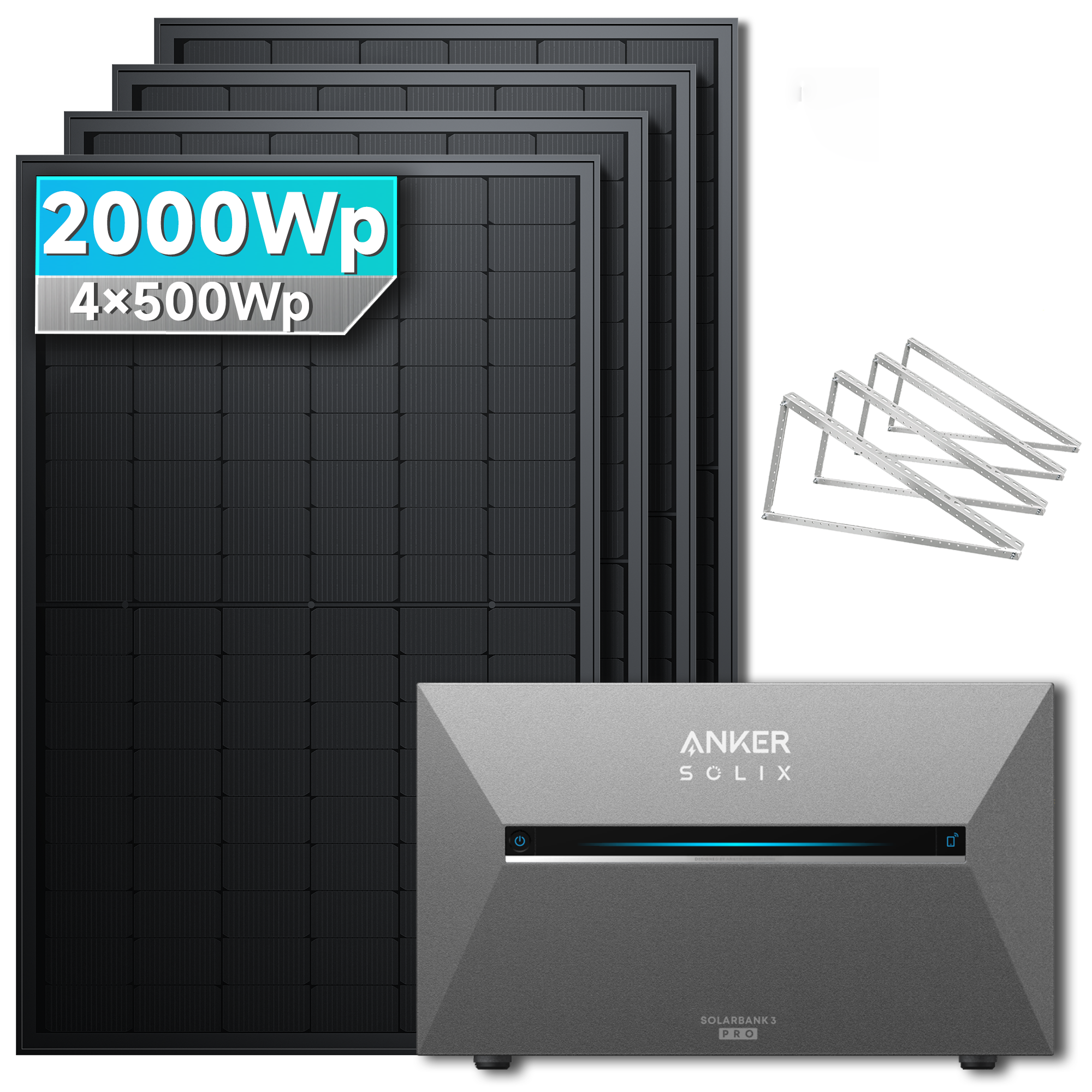 Anker SOLIX Solarbank 3 E2700 Pro Balkonkraftwerk Speicher mit 500Wp Solarmodul Basic-Set