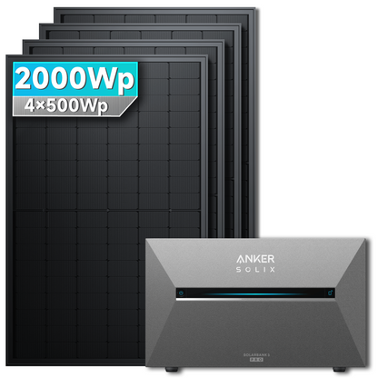 Anker SOLIX Solarbank 3 E2700 Pro Balkonkraftwerk Speicher mit 500Wp Solarmodul Basic-Set