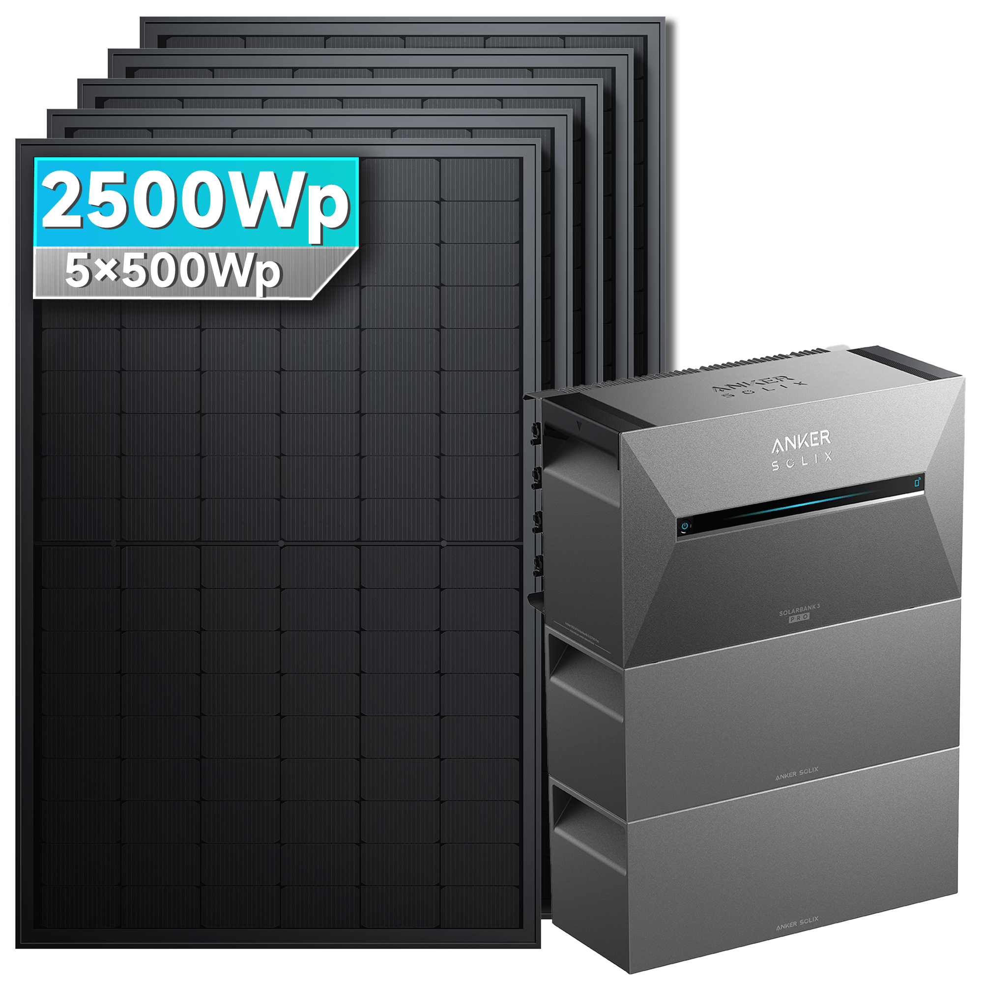 Anker SOLIX Solarbank 3 E2700 Pro Balkonkraftwerk Speicher mit 500Wp Solarmodul Basic-Set