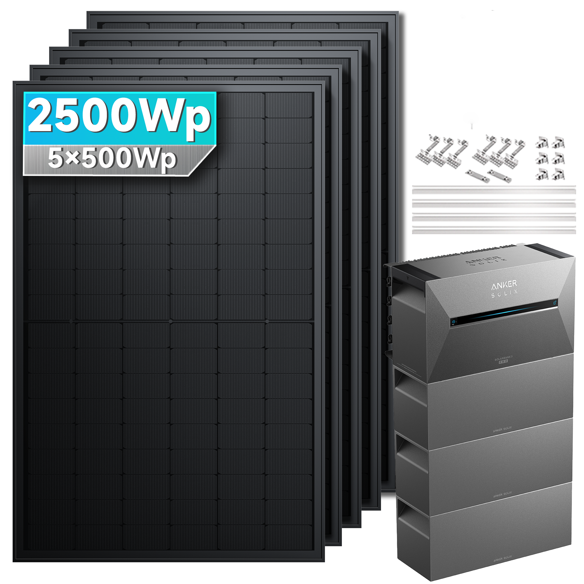 Anker SOLIX Solarbank 3 E2700 Pro Balkonkraftwerk Speicher mit 500Wp Solarmodul Basic-Set