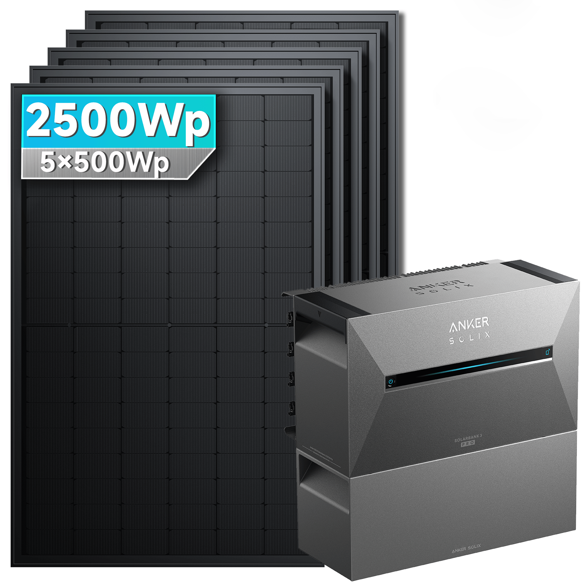 Anker SOLIX Solarbank 3 E2700 Pro Balkonkraftwerk Speicher mit 500Wp Solarmodul Basic-Set