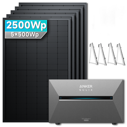Anker SOLIX Solarbank 3 E2700 Pro Balkonkraftwerk Speicher mit 500Wp Solarmodul Basic-Set