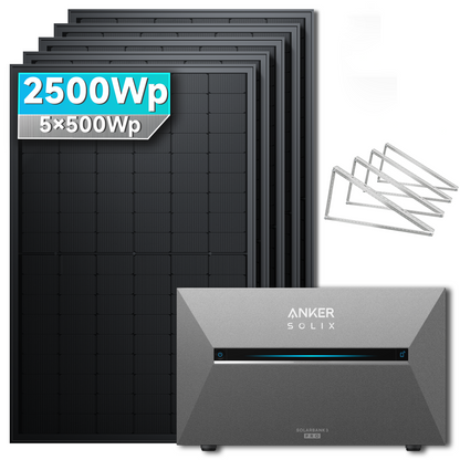 Anker SOLIX Solarbank 3 E2700 Pro Balkonkraftwerk Speicher mit 500Wp Solarmodul Basic-Set