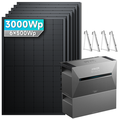 Anker SOLIX Solarbank 3 E2700 Pro Balkonkraftwerk Speicher mit 500Wp Solarmodul Basic-Set