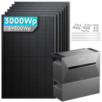 Anker SOLIX Solarbank 3 E2700 Pro Balkonkraftwerk Speicher mit 500Wp Solarmodul Basic-Set