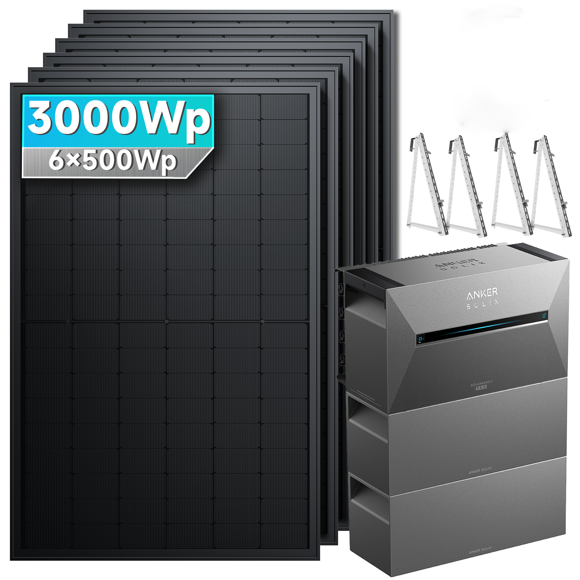 Anker SOLIX Solarbank 3 E2700 Pro Balkonkraftwerk Speicher mit 500Wp Solarmodul Basic-Set