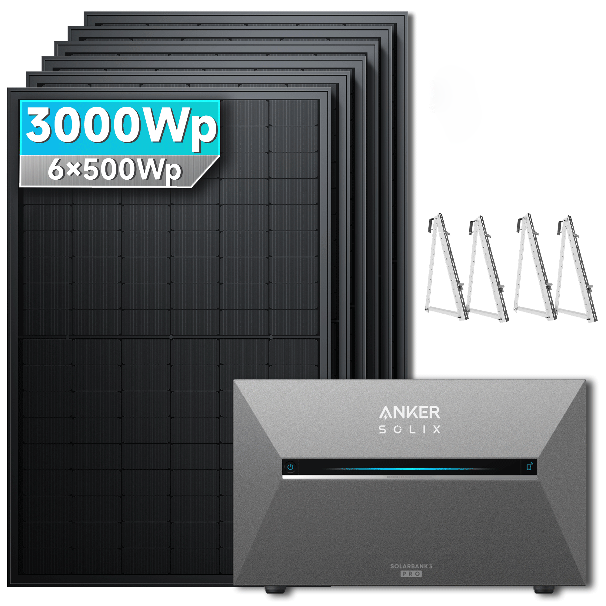 Anker SOLIX Solarbank 3 E2700 Pro Balkonkraftwerk Speicher mit 500Wp Solarmodul Basic-Set