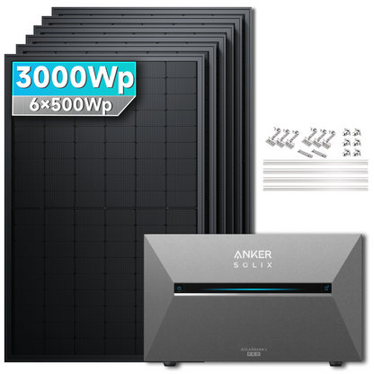Anker SOLIX Solarbank 3 E2700 Pro Balkonkraftwerk Speicher mit 500Wp Solarmodul Basic-Set