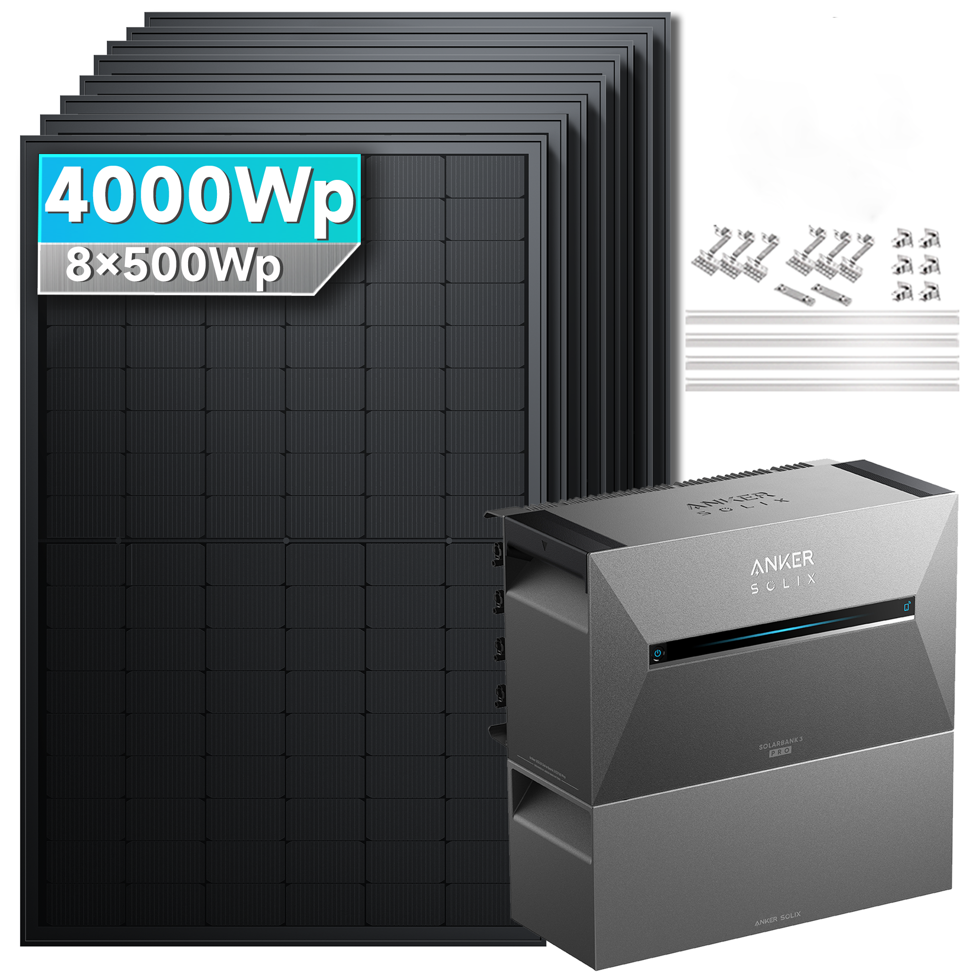 Anker SOLIX Solarbank 3 E2700 Pro Balkonkraftwerk Speicher mit 500Wp Solarmodul Basic-Set