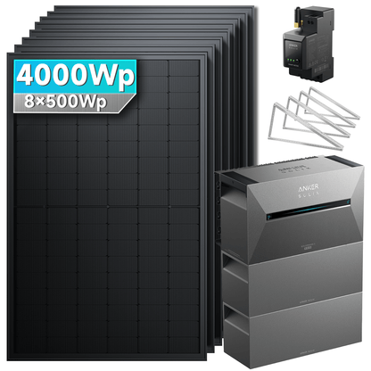 Anker SOLIX Solarbank 3 E2700 Pro Balkonkraftwerk speicher mit 500Wp Solarmodul und MC4 Solarkabel Set