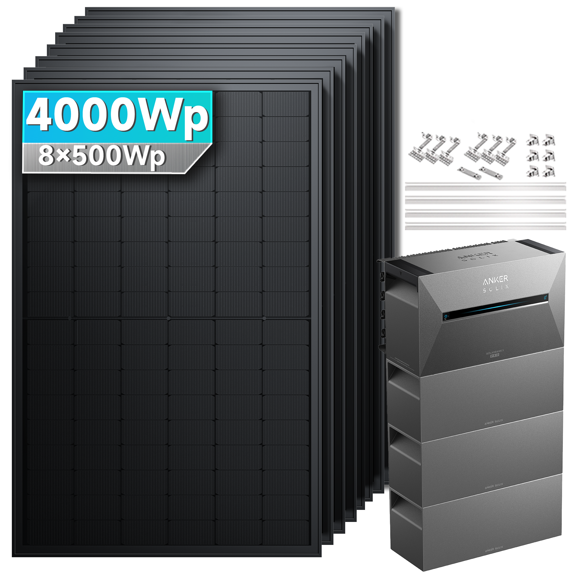 Anker SOLIX Solarbank 3 E2700 Pro Balkonkraftwerk Speicher mit 500Wp Solarmodul Basic-Set