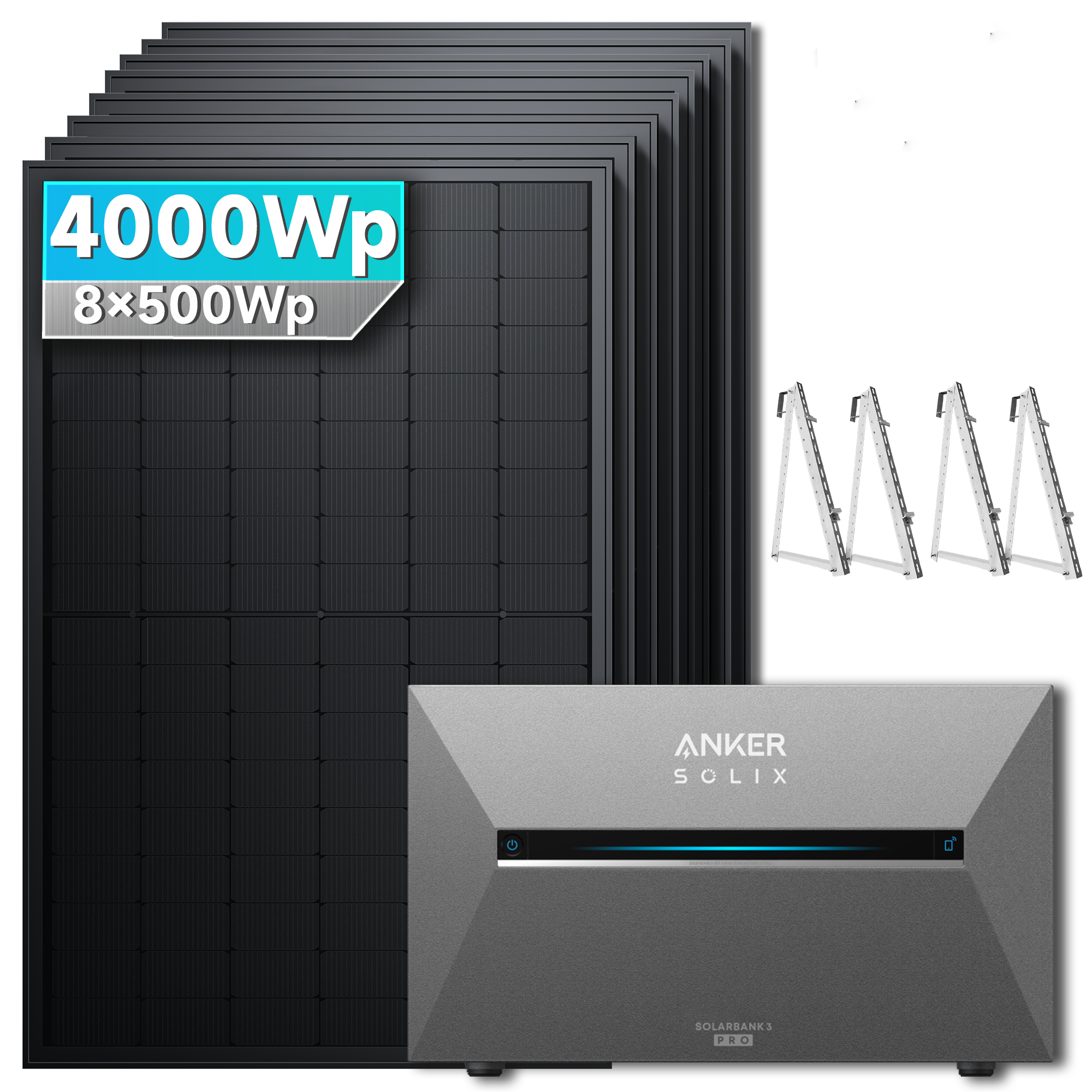 Anker SOLIX Solarbank 3 E2700 Pro Balkonkraftwerk Speicher mit 500Wp Solarmodul Basic-Set