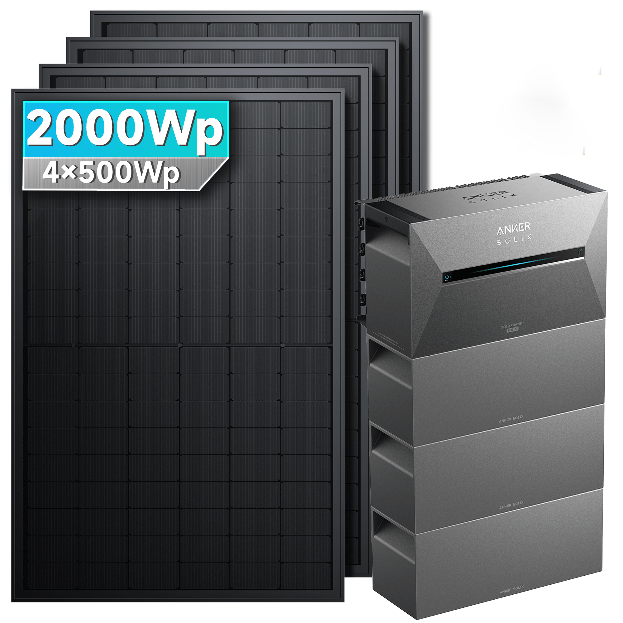 Anker SOLIX Solarbank 3 E2700 Pro Balkonkraftwerk Speicher mit 500Wp Solarmodul Basic-Set