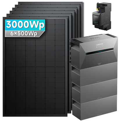 Anker SOLIX Solarbank 3 E2700 Pro mit 500Wp SolarMars Bifaziales Solarmodul Set