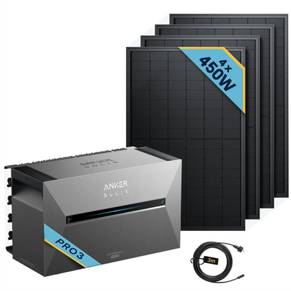 Anker SOLIX Solarbank 3 E2700 Pro Balkonkraftwerk speicher mit 4*450Wp Solarmodul Basic-Set