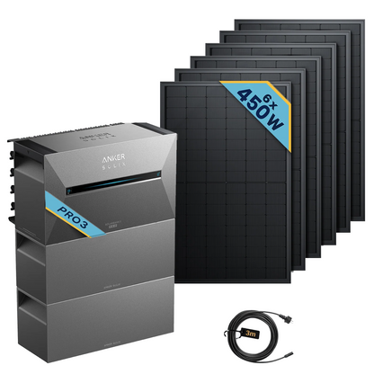 Anker SOLIX Solarbank 3 E2700 Pro Balkonkraftwerk speicher mit 450Wp Solarmodul Basic-Set with solar panels