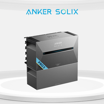 Anker SOLlX Solarbank 3 E2700 Pro Speicher 2700wh mit BP2700 Erweiterungsakku auf einem weißen Hintergrund.