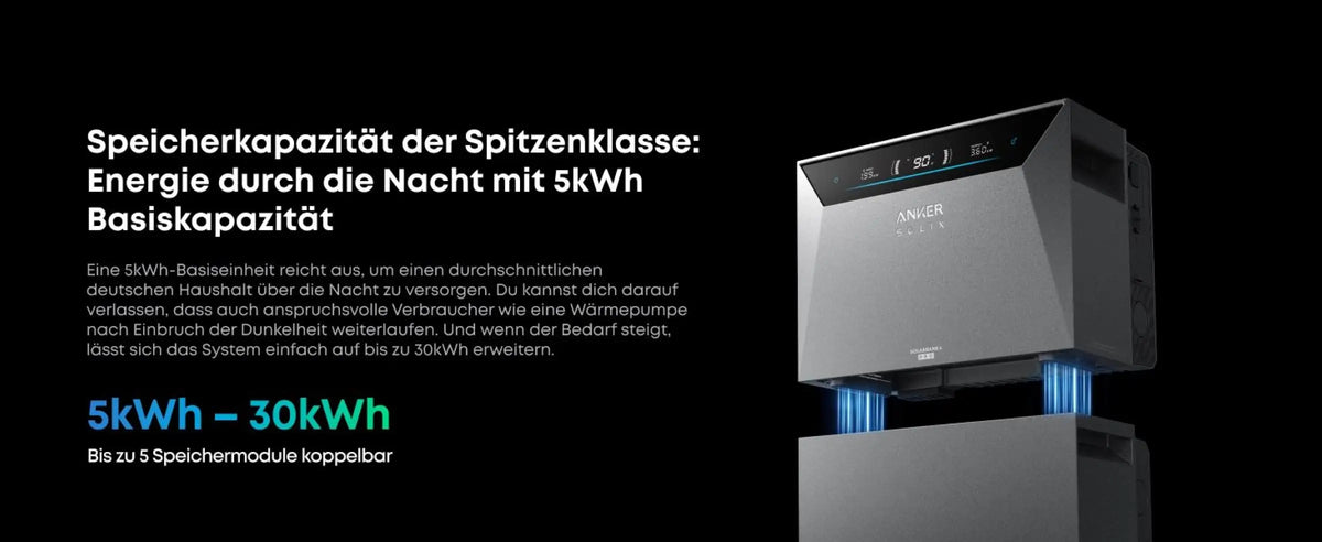 Von 5 kWh bis 30 kWh erweiterbar