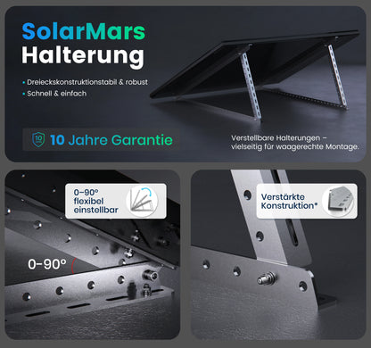 SolarMars Halterung für Solarmodule – stabil, robust, flexibel einstellbar mit 10 Jahren Garantie.