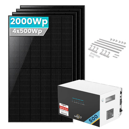 SunEnergyXT 500  Balkonkraftwerk mit Speicher 2000W Ziegeldach halterung Set