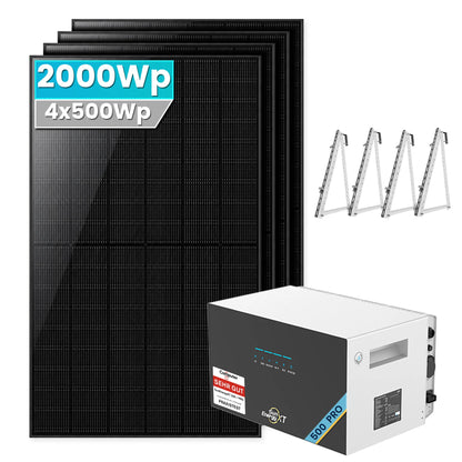 SunEnergyXT 500 Pro Balkonkraftwerk mit Speicher 2000W  Silber Balkon halterung Set