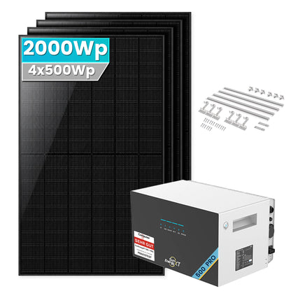 SunEnergyXT 500 Pro Balkonkraftwerk mit Speicher 2000W Ziegeldach halterung Set