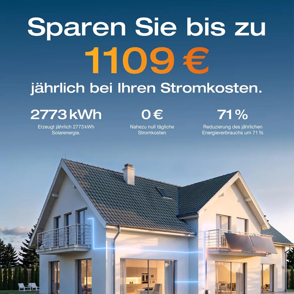 EcoFlow Stream Ultra Balkonkraftwerk Speicher mit 500Wp Solarmodul Set