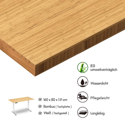 Ergofino DT20L höhenverstellbarer Schreibtisch DT20L mit Tischplatte