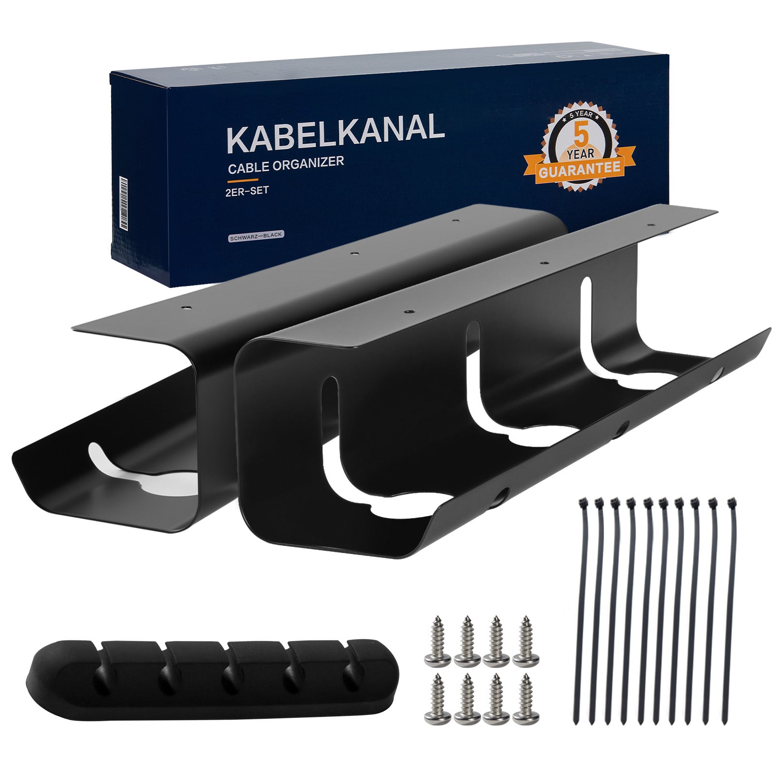 ERGOFINO Kabelkanal 2er Set, zum ordentlichen Kabelmanagement am Schreibtisch