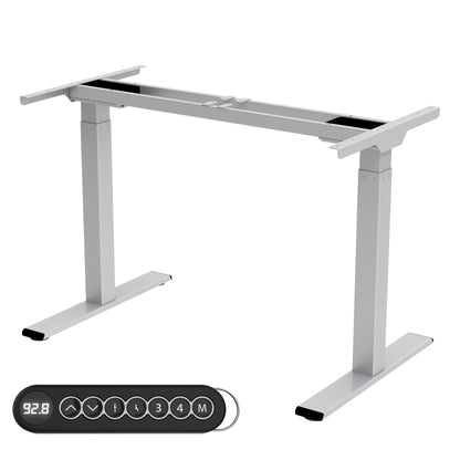 höhenverstellbares Schreibtischgestell, silber, mit 2 Motoren und Speicherfunktion, Ergofino DT20L